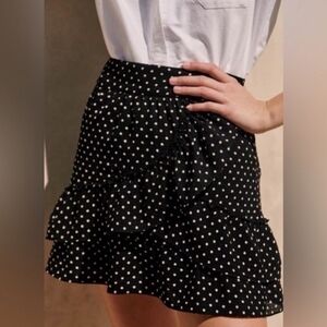 Black Polka Dot Ruffle Skirt